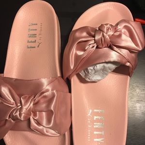 Fenty Pink Bow Slides